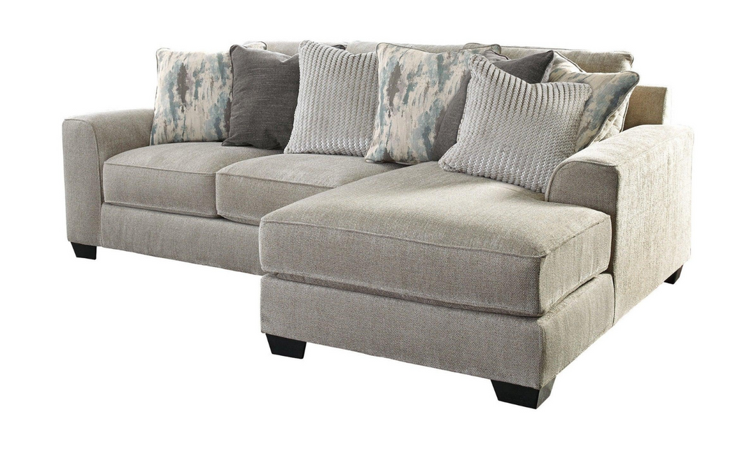 Modern Heritage Ardsley L-Shape Sectional Loveseat with Chaise in Pewter