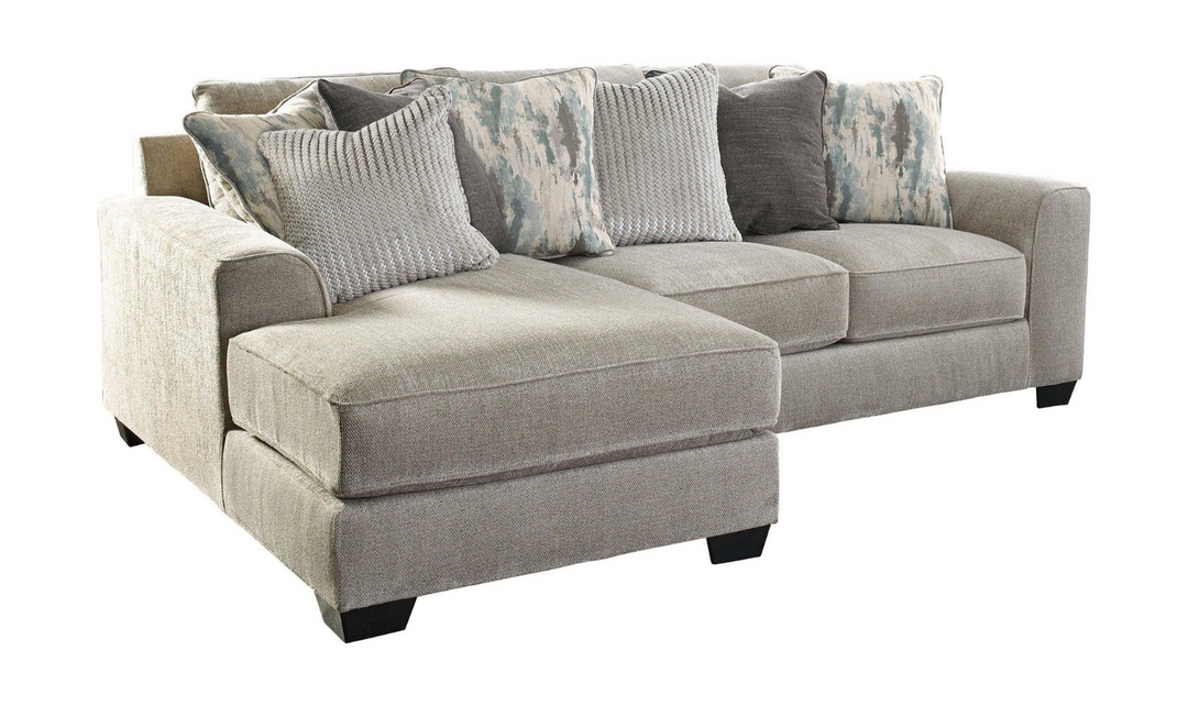 Modern Heritage Ardsley L-Shape Sectional Loveseat with Chaise in Pewter
