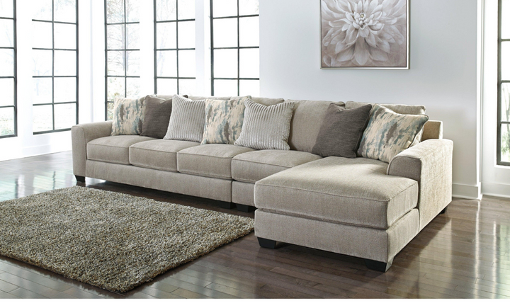 Modern Heritage Ardsley L-Shape Sectional Loveseat with Chaise in Pewter