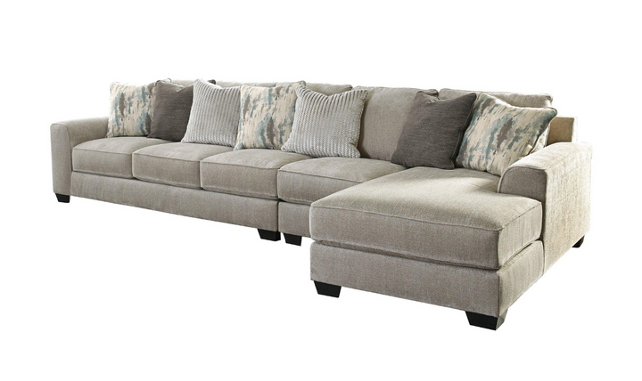 Modern Heritage Ardsley L-Shape Sectional Loveseat with Chaise in Pewter