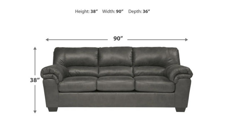 Modern Heritage Bladen 3-Seater Faux Leather Sofa With Cushion Arms