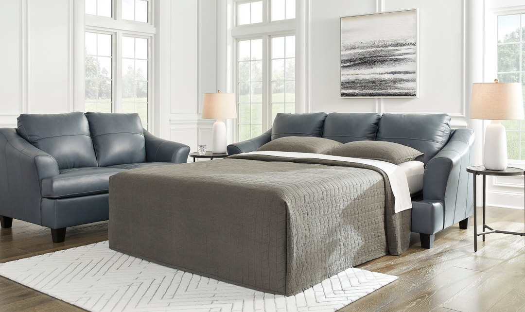 Modern Heritage Genoa 3-Seater Queen Leather Sofa Sleeper