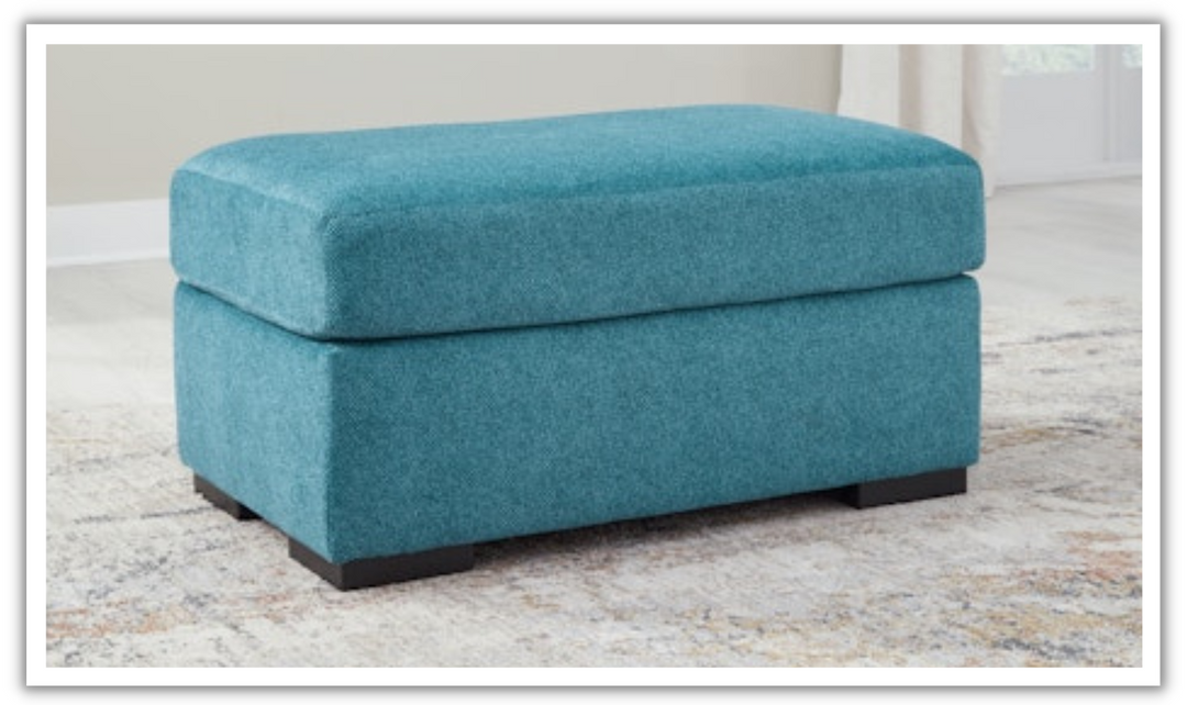 Modern Heritage Keerwick Square Ottoman In Teal