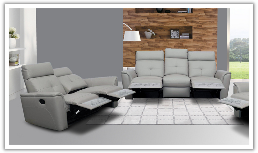 ESF Italia Adonis Leather Manual Recliner Living Room Set