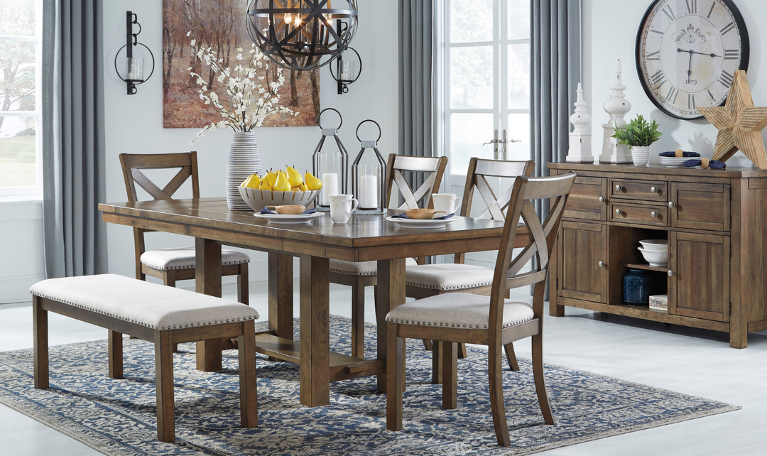 Modern Heritage Moriville Extendable Dining Table in Brown