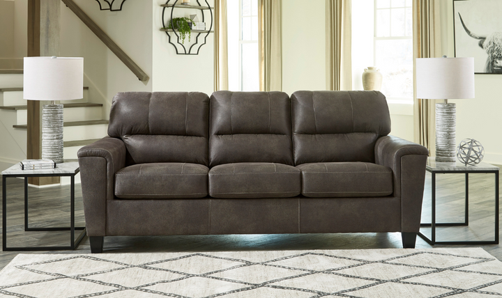 Modern Heritage Navi 3-Seater Queen Micro-Fibre Leather Sofa Sleeper