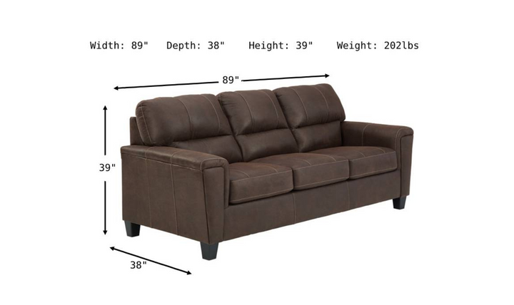 Modern Heritage Navi 3-Seater Queen Micro-Fibre Leather Sofa Sleeper