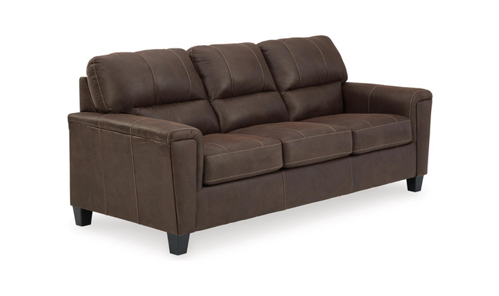 Modern Heritage Navi 3-Seater Queen Micro-Fibre Leather Sofa Sleeper
