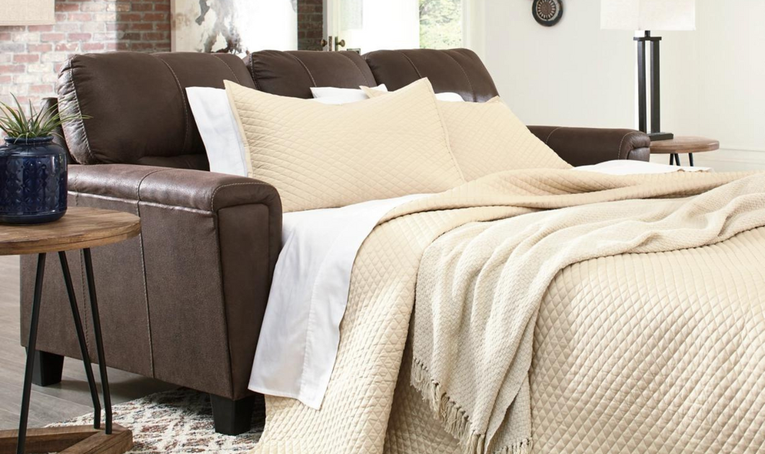 Modern Heritage Navi 3-Seater Queen Micro-Fibre Leather Sofa Sleeper