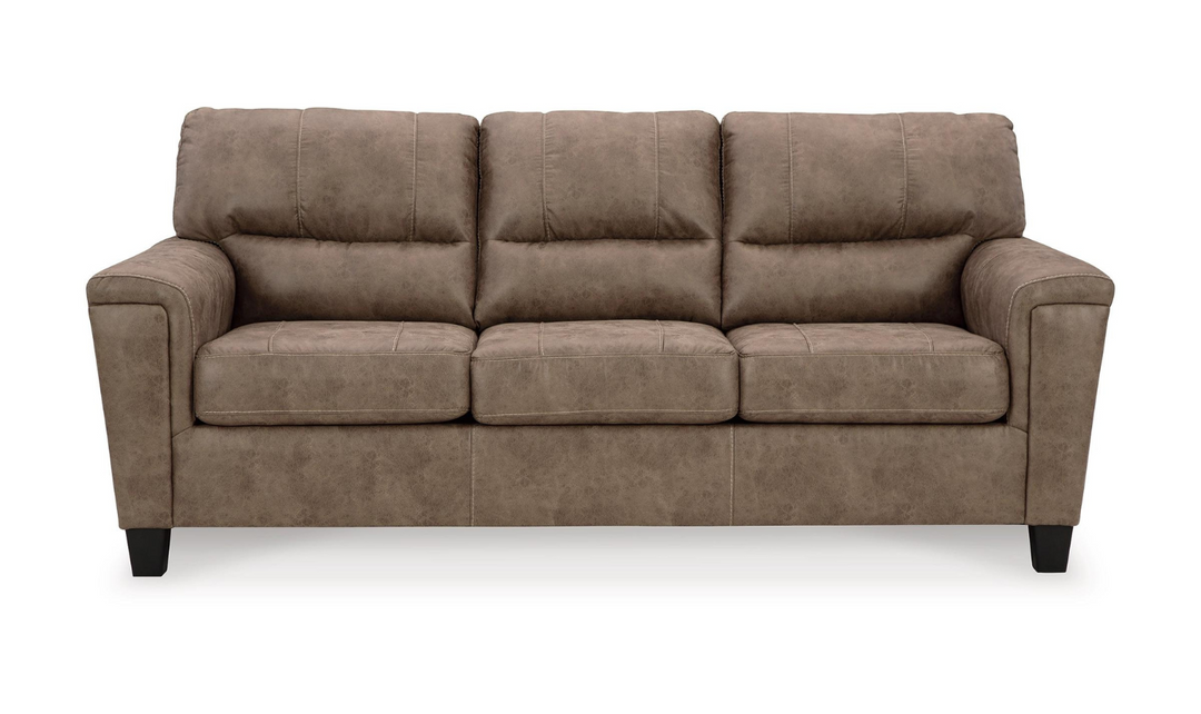 Modern Heritage Navi 3-Seater Queen Micro-Fibre Leather Sofa Sleeper
