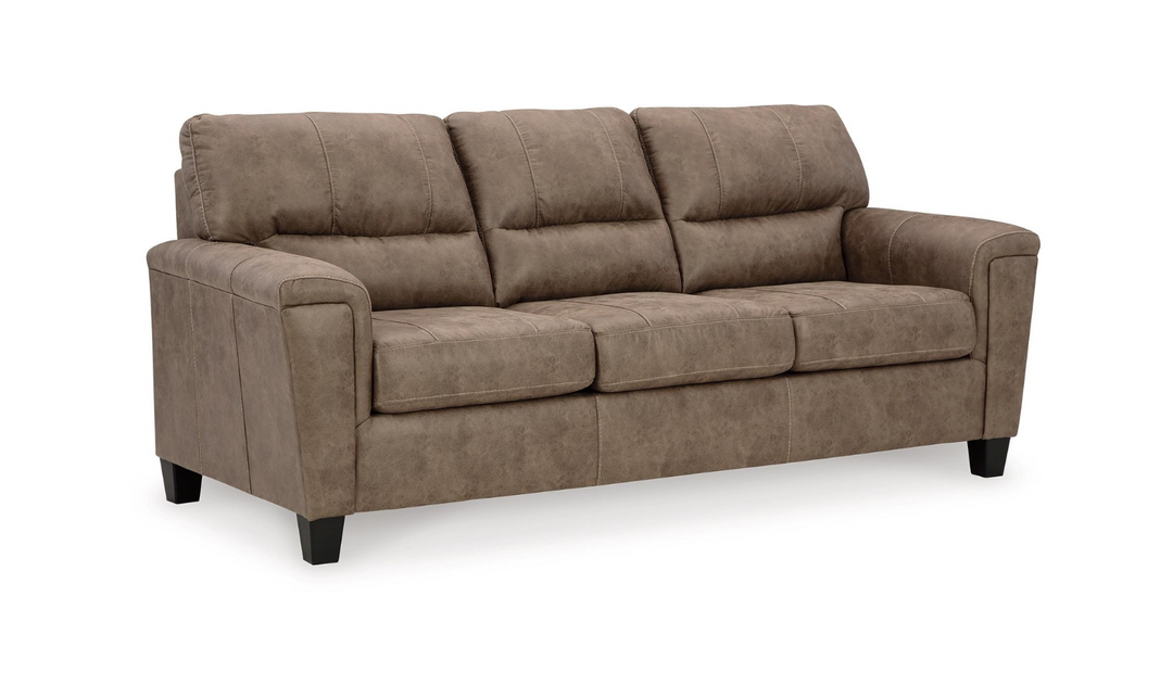 Modern Heritage Navi 3-Seater Queen Micro-Fibre Leather Sofa Sleeper