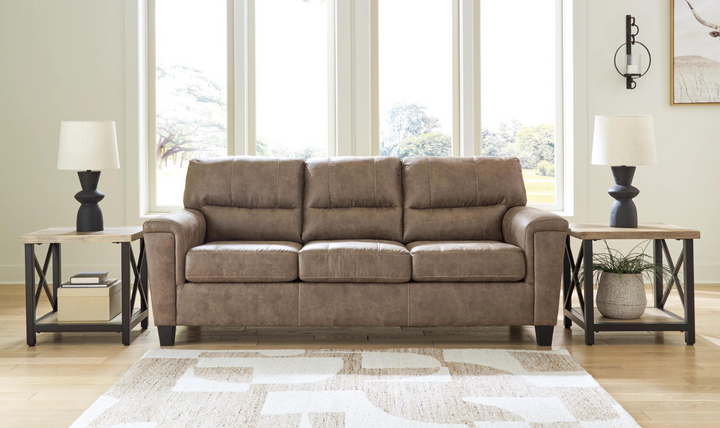 Modern Heritage Navi 3-Seater Queen Micro-Fibre Leather Sofa Sleeper
