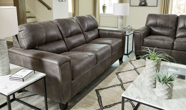 Modern Heritage Navi 3-Seater Queen Micro-Fibre Leather Sofa Sleeper