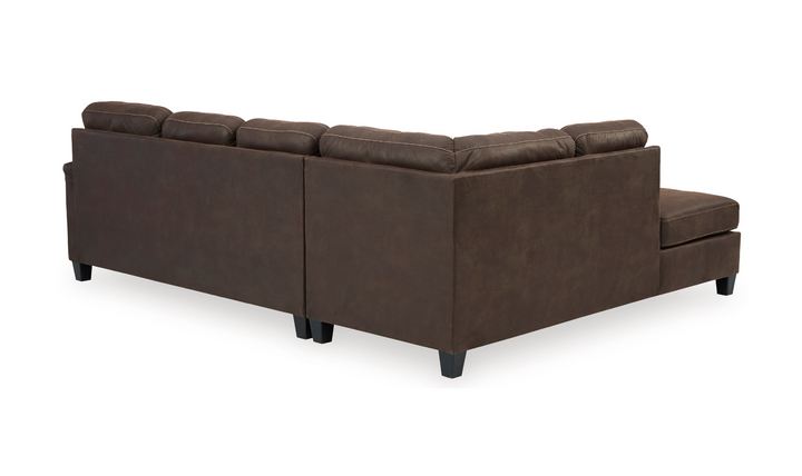Navi L-Shaped Leather Sectional Sofa With Sleeper