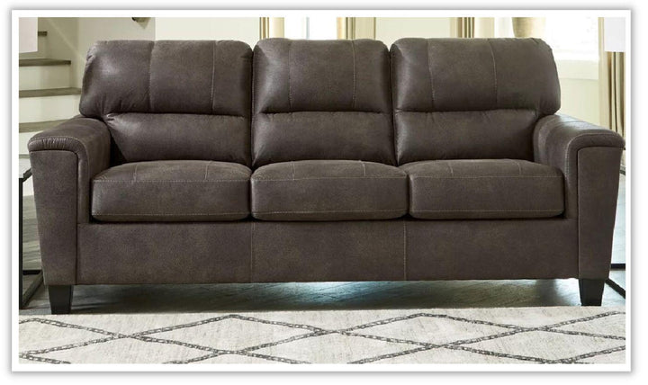 Navi 3 Seater Queen Leather Sofa Sleeper