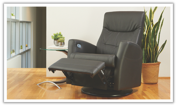 Fjords Oslo Power/Manual Leather Swivel Recliner Chair
