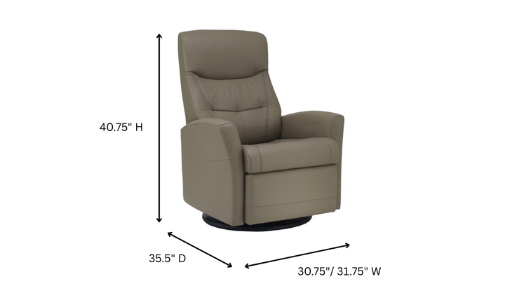 Fjords Oslo Power/Manual Leather Swivel Recliner Chair
