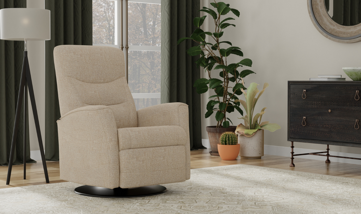 Fjords Oslo Power/Manual Leather Swivel Recliner Chair