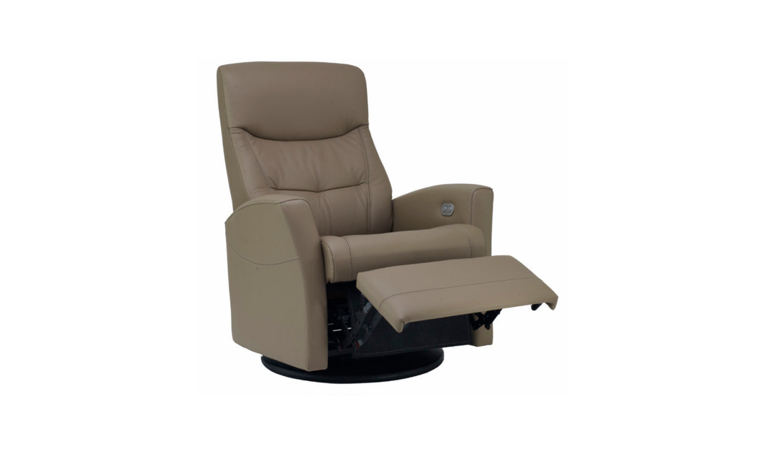 Fjords Oslo Power/Manual Leather Swivel Recliner Chair