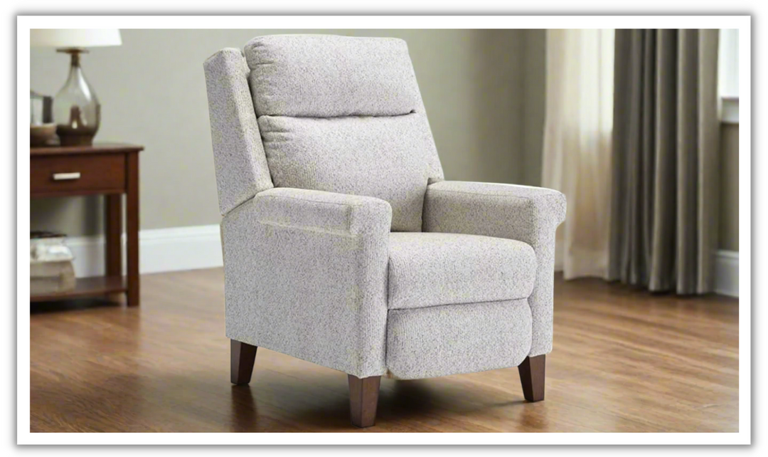Prima Light Gray Three-Way Manual Fabric Recliner Chair in Wood-jennifer furniture