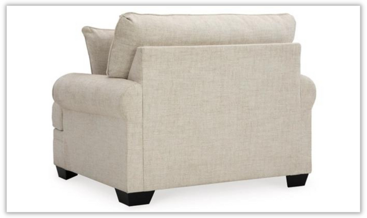 Rilynn Beige Fabric Living Room Set With Rolled Arms