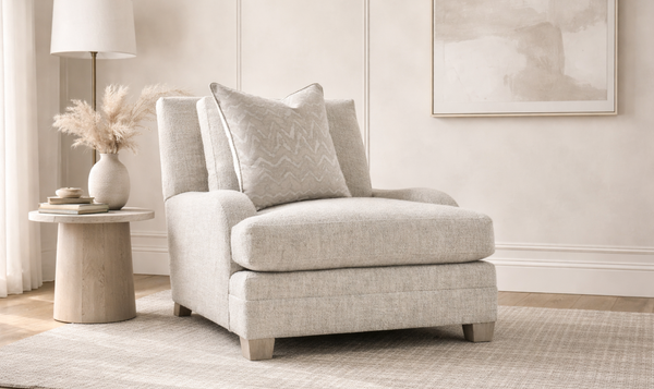 Bernhardt Rollins Fabric Chair With Shaped Track Arm and Throw Pillow - Jennifer Furniture