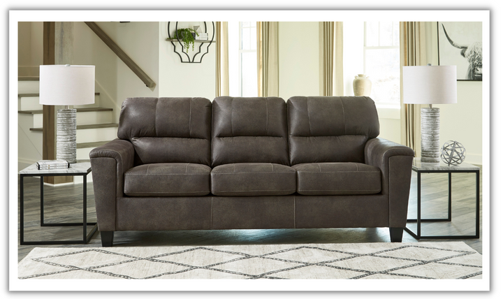 Modern Heritage Navi 3-Seater Queen Micro-Fibre Leather Sofa Sleeper