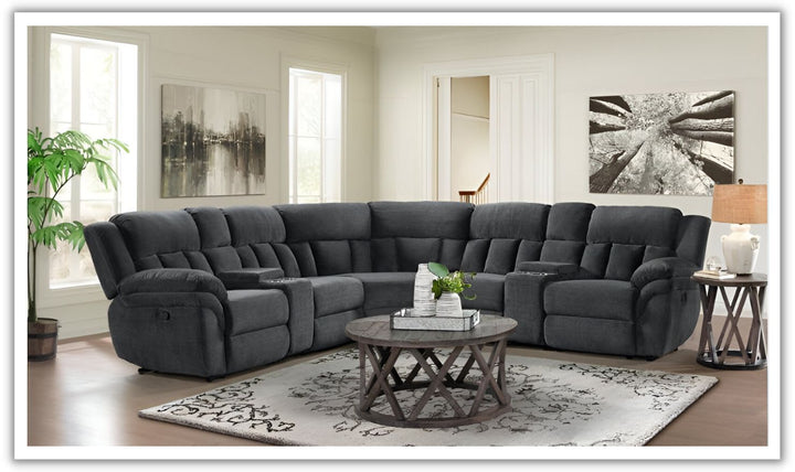 Smart Furniture Mccobb 7PCs Recliner Sectional Sofa in Gray