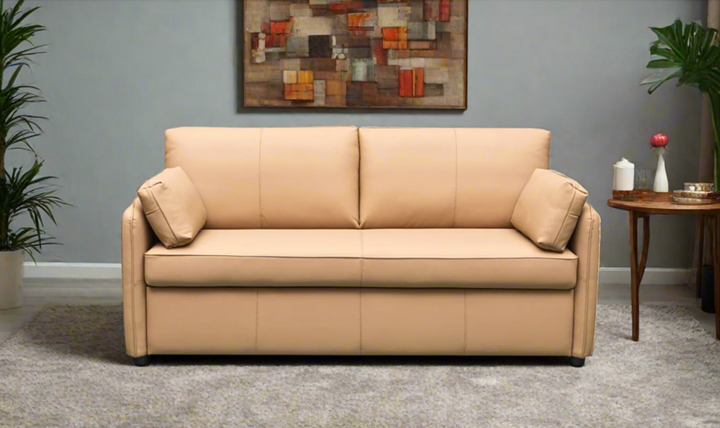 Jennifer Smart Full Leather Sleeper Sofa With Memory Foam Mattress