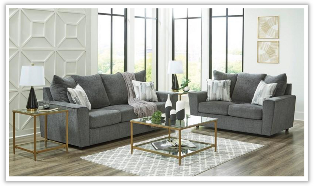 Stairatt Gray Fabric Upholstered Living Room Set