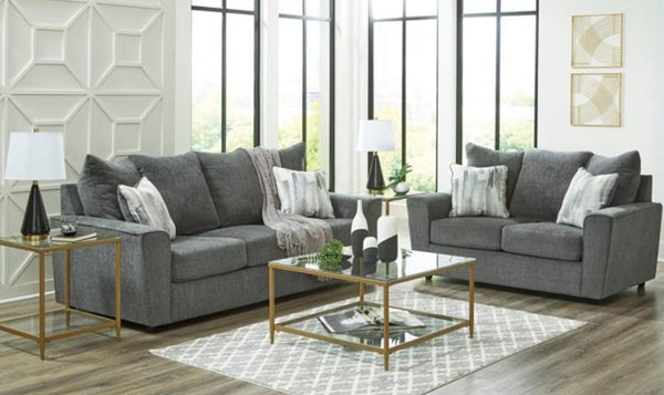 Stairatt Gray Fabric Upholstered Living Room Set-Jennifer Furniture