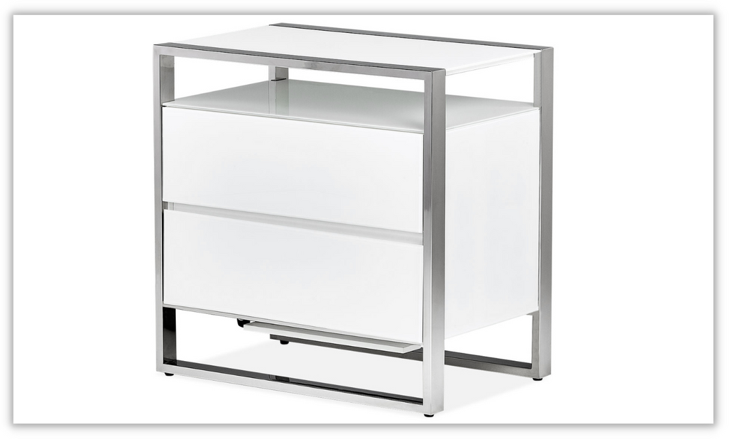 AICO State Street Metal Nightstand w/LED Lights