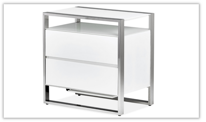 AICO State Street Metal Nightstand w/LED Lights