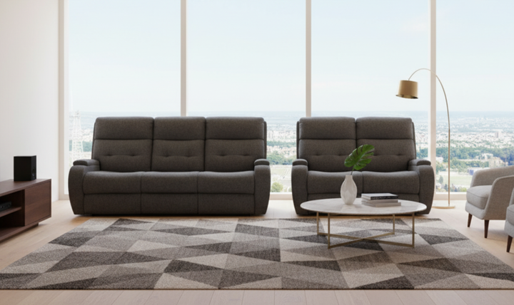 Strait Power Reclining Living Room Set With Power Headrests in Gray-jennifer furniture