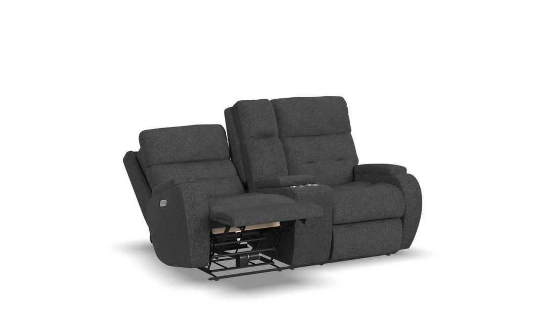 Strait Power Reclining Loveseat With Power Headrests