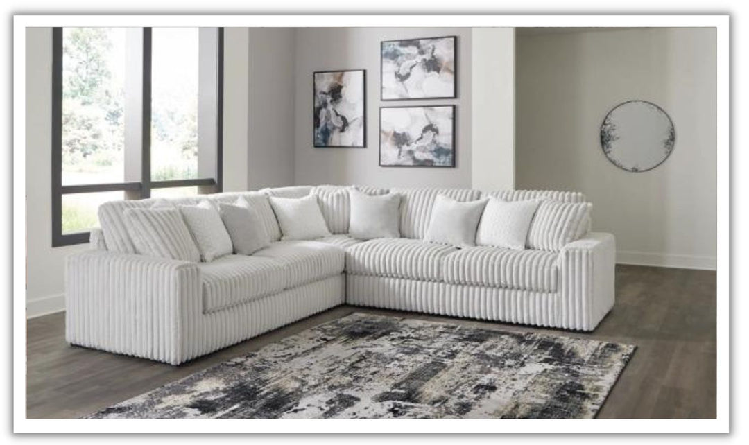 Stupendous L-Shaped Fabric Sectional Sofa with Removable Cushions