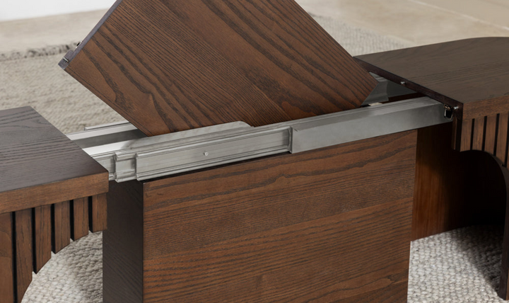 Transformer Table Host Extendable Transformer Round Dining Set In Solid wood