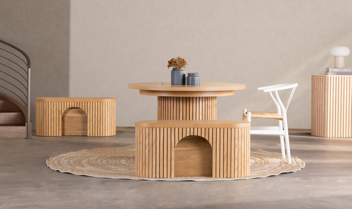 The Host Transformer Extendable Dining Set In Solid wood-jennifer furniture
