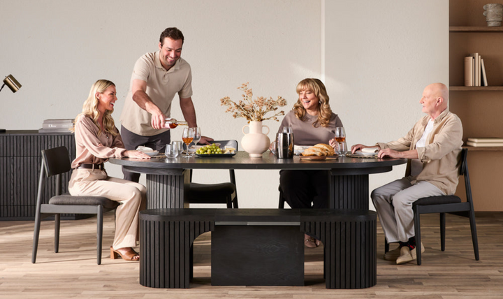 Transformer Table Host Extendable Transformer Round Dining Set In Solid wood