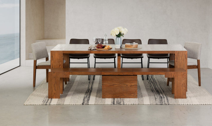The Practical Extandable Dining Set (Table + Bench)-jennifer furniture