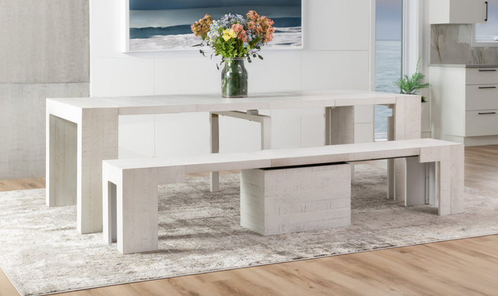 Transformer Table Practical Extendable Rectangular Dining Table Set (Table + Bench)