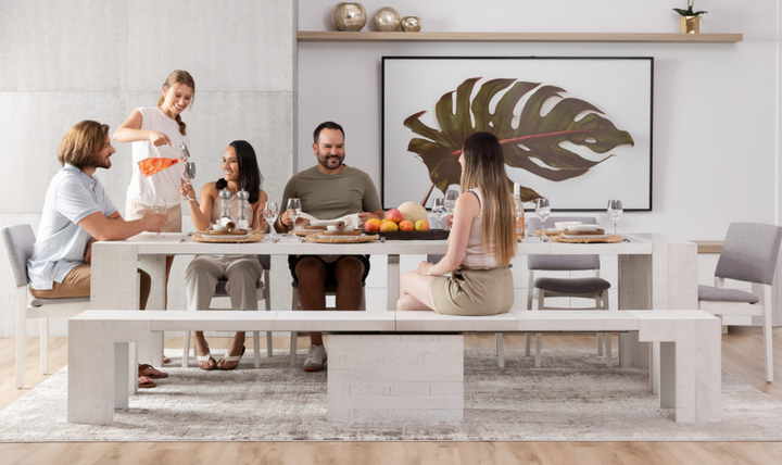 The Practical Extandable Dining Set (Table + Bench)-jennifer furniture