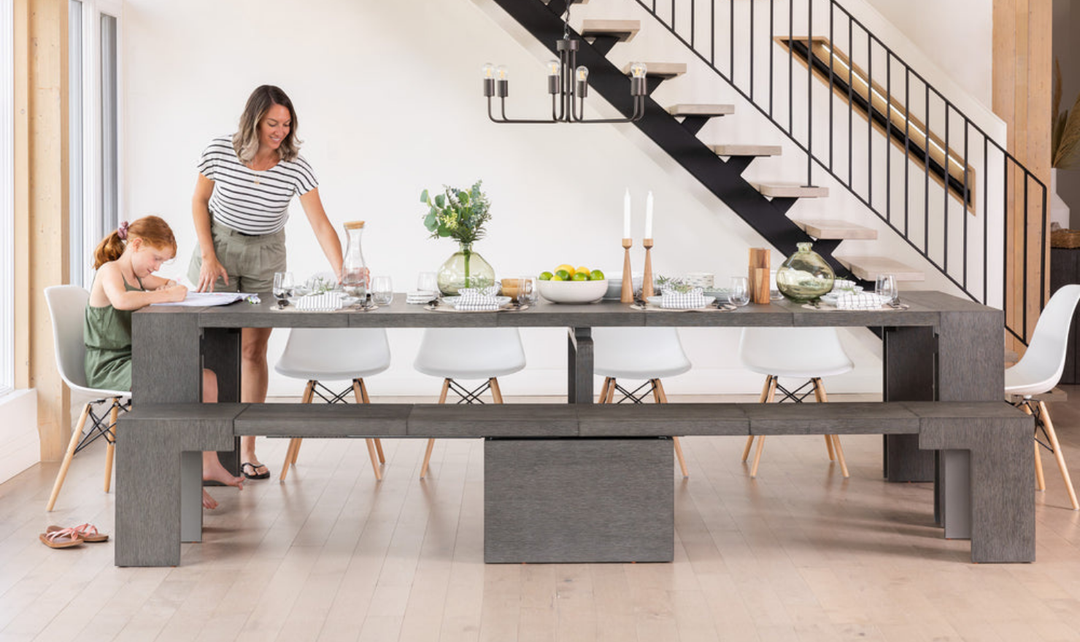 The Practical Extandable Dining Set (Table + Bench)-jennifer furniture