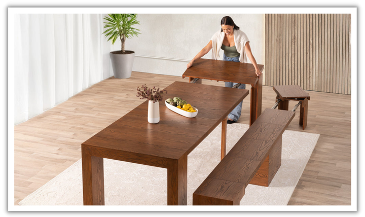 The Practical Extandable Dining Set (Table + Bench)-jennifer furniture