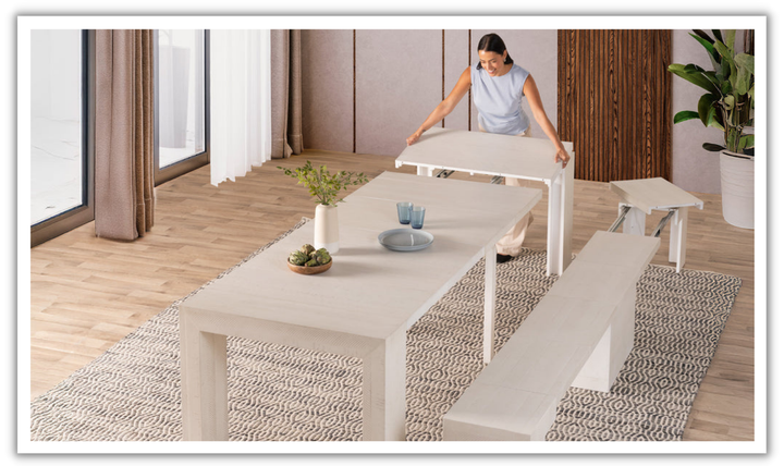 The Practical Extandable Dining Set (Table + Bench)-jennifer furniture