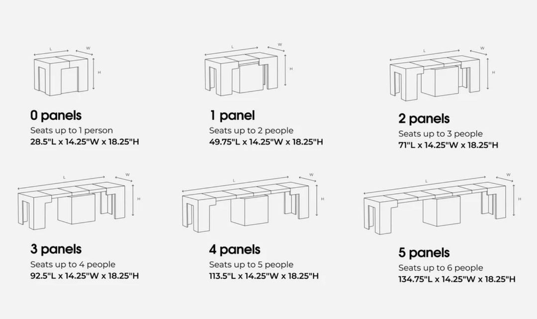 Transformer Table Practical Extendable Rectangular Dining Table Set (Table + Bench)
