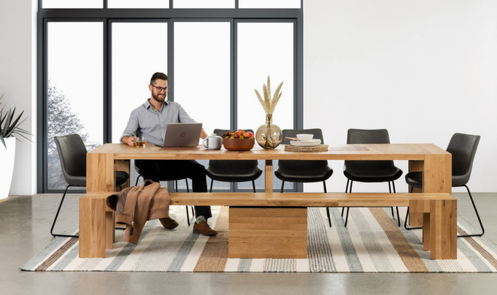 The Practical Extandable Dining Set (Table + Bench)-jennifer furniture