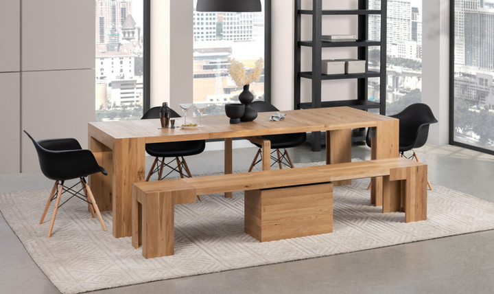 The Practical Extandable Dining Set (Table + Bench)-jennifer furniture