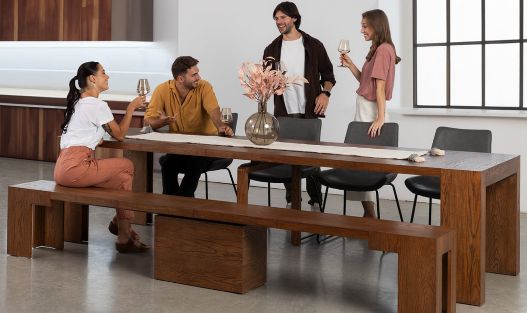 The Practical Extandable Dining Set (Table + Bench)-jennifer furniture