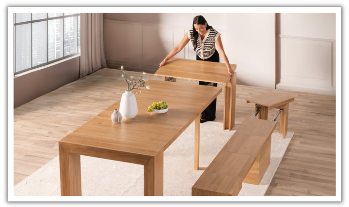 The Practical Extandable Dining Set (Table + Bench)-jennifer furniture